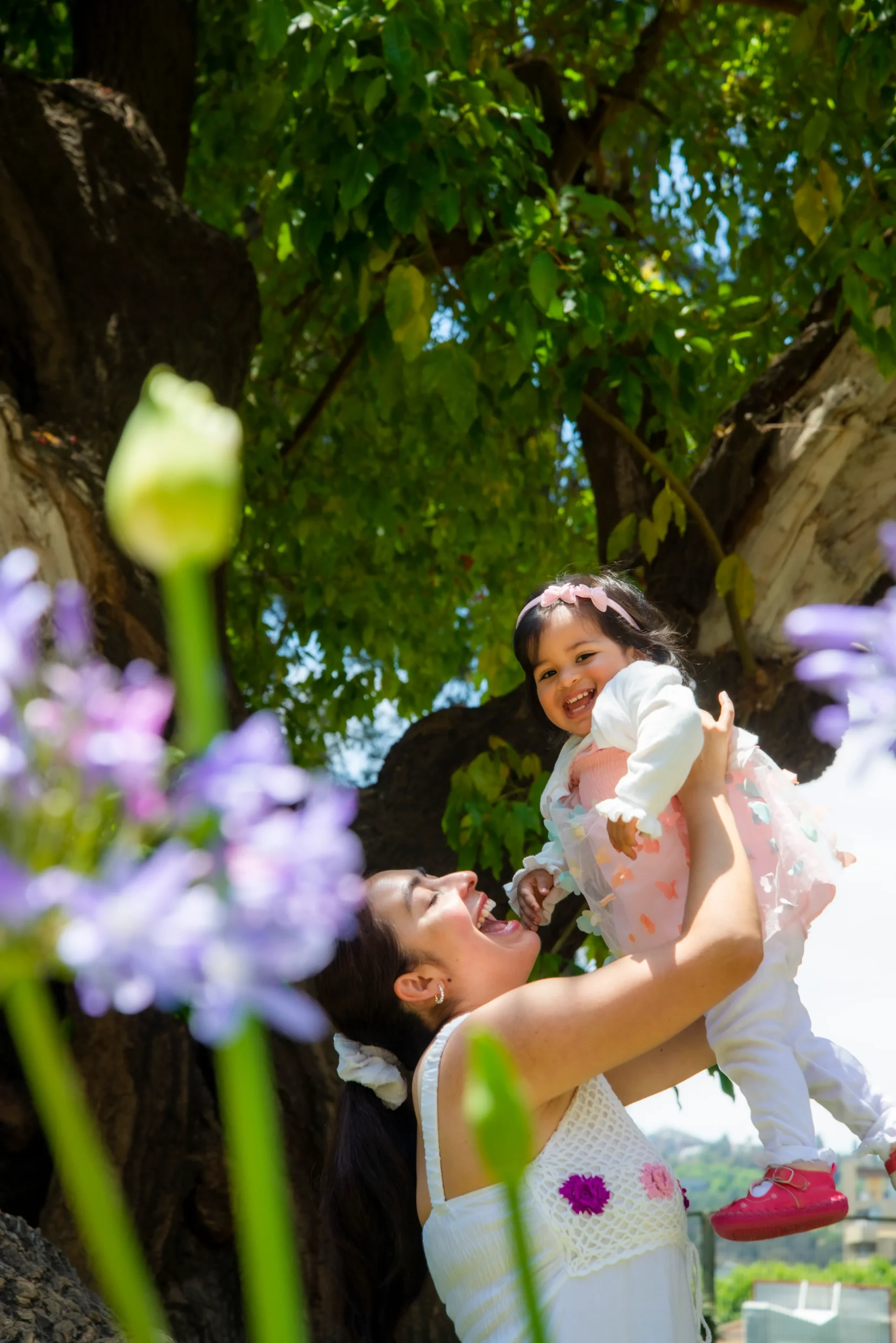 Sesión de fotos con niños en primavera